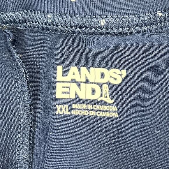 Lands' End Stretch Capri Pants Womens 2XL Navy Dot Pull-On Nautical Summer Beach - Picture 3 of 8